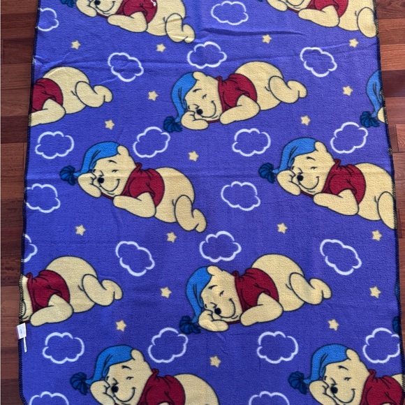 Disney Winnie The Pooh Sleeping Purple Fleece Throw Blanket 47”x61”  Vintage - Picture 1 of 7